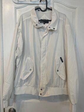 Vintage Members Only White Lightweight Bomber Jacket -